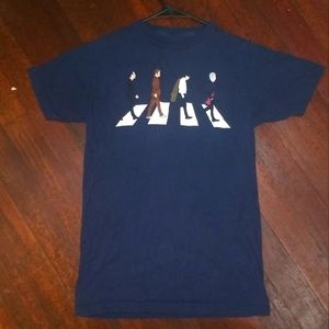DOCTOR WHO / ABBEY ROAD TEE - Adult Small --- Beatles BBC TV Pop T-Shirt